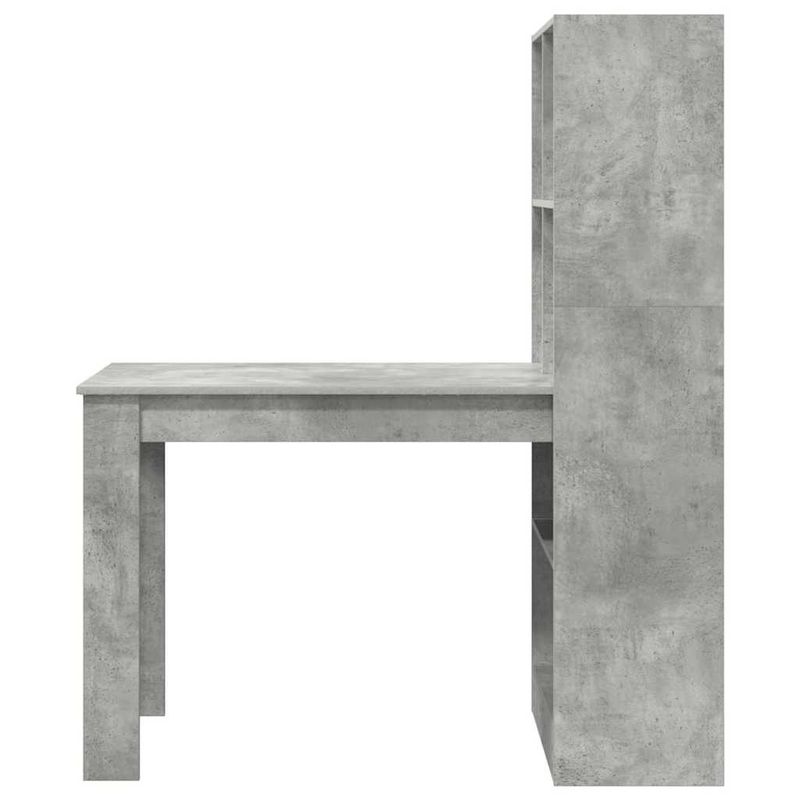 Casa si Gradina - Mobilier - Mese si birouri - Birouri - Birou cu raft cu depozitare Gri din beton 122 x 67 x 145 cm - Infinity.ro