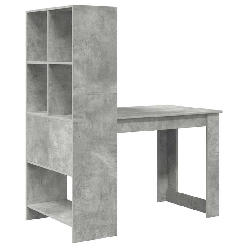 Casa si Gradina - Mobilier - Mese si birouri - Birouri - Birou cu raft cu depozitare Gri din beton 122 x 67 x 145 cm - Infinity.ro