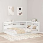 Casa si Gradina - Mobilier - Paturi si accesorii - Paturi - Pat cu biblioteca cu raft 2 pcs Alb 140 x 200 cm Lemn compozit - Infinity.ro