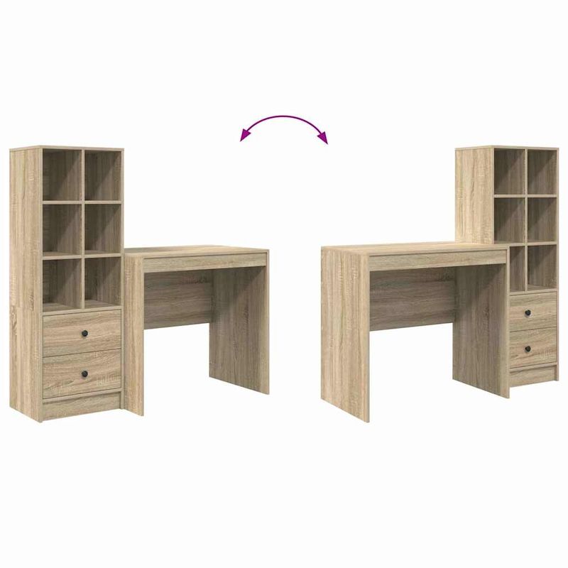 Casa si Gradina - Mobilier - Mese si birouri - Birouri - Birou  cu stocare Stejar Sonoma Lemn prelucrat - Infinity.ro