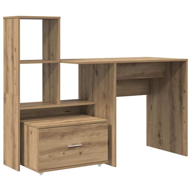 Casa si Gradina - Mobilier - Mese si birouri - Birouri - Birou stejar artizanal 131.5 x 50 x 106.5 cm Lemn compozit - Infinity.ro