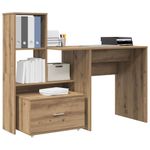 Casa si Gradina - Mobilier - Mese si birouri - Birouri - Birou stejar artizanal 131.5 x 50 x 106.5 cm Lemn compozit - Infinity.ro