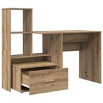 Casa si Gradina - Mobilier - Mese si birouri - Birouri - Birou stejar artizanal 131.5 x 50 x 106.5 cm Lemn compozit - Infinity.ro