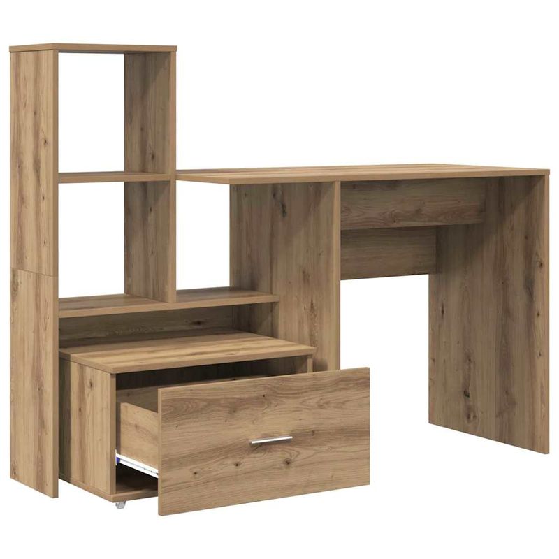 Casa si Gradina - Mobilier - Mese si birouri - Birouri - Birou stejar artizanal 131.5 x 50 x 106.5 cm Lemn compozit - Infinity.ro