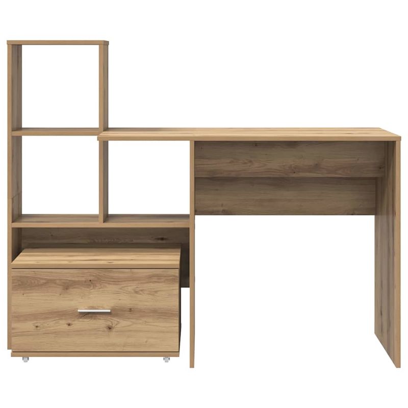 Casa si Gradina - Mobilier - Mese si birouri - Birouri - Birou stejar artizanal 131.5 x 50 x 106.5 cm Lemn compozit - Infinity.ro