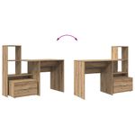 Casa si Gradina - Mobilier - Mese si birouri - Birouri - Birou stejar artizanal 131.5 x 50 x 106.5 cm Lemn compozit - Infinity.ro