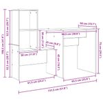 Casa si Gradina - Mobilier - Mese si birouri - Birouri - Birou stejar artizanal 131.5 x 50 x 106.5 cm Lemn compozit - Infinity.ro