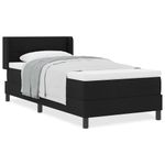 Casa si Gradina - Mobilier - Paturi si accesorii - Paturi - Pat cu arcuri cu headboard Negru 100 x 200 cm Tesatura si Spuma - Infinity.ro