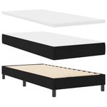 Casa si Gradina - Mobilier - Paturi si accesorii - Paturi - Pat cu arcuri cu headboard Negru 100 x 200 cm Tesatura si Spuma - Infinity.ro