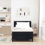 Casa si Gradina - Mobilier - Paturi si accesorii - Paturi - Pat cu arcuri cu headboard Negru 100 x 200 cm Tesatura si Spuma - Infinity.ro