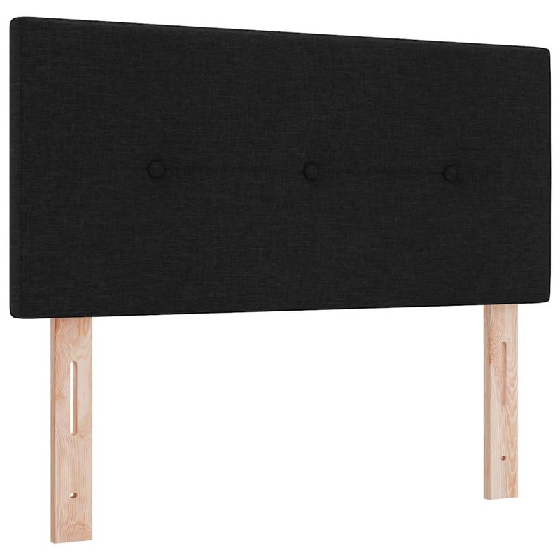 Casa si Gradina - Mobilier - Paturi si accesorii - Paturi - Pat cu arcuri cu headboard Negru 100 x 200 cm Tesatura si Spuma - Infinity.ro