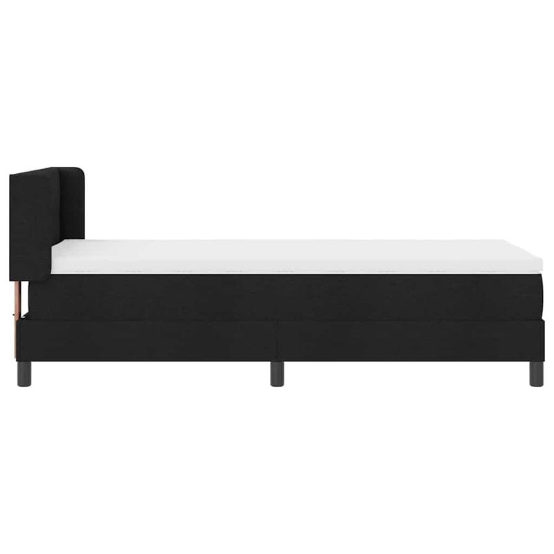 Casa si Gradina - Mobilier - Paturi si accesorii - Paturi - Pat cu arcuri cu headboard Negru 100 x 200 cm Tesatura si Spuma - Infinity.ro