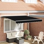 Casa si Gradina - Gradina si terasa - Umbrele si pavilioane - Pavilioane - Cortina Retractabila Manual Negru 350x250 cm Poliester - Infinity.ro