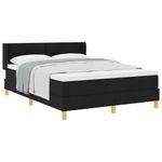 Casa si Gradina - Mobilier - Paturi si accesorii - Paturi - Pat cu arcuri cu headboard Manual Negru 160 x 200 cm Tapiterie - Infinity.ro