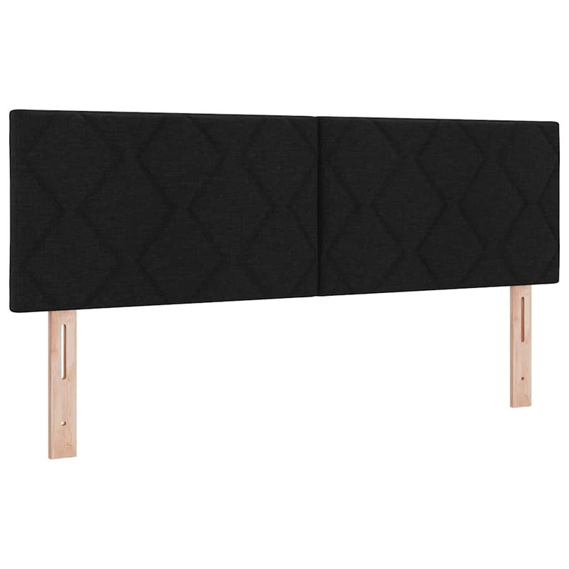 Casa si Gradina - Mobilier - Paturi si accesorii - Paturi - Pat cu arcuri cu headboard Manual Negru 160 x 200 cm Tapiterie - Infinity.ro