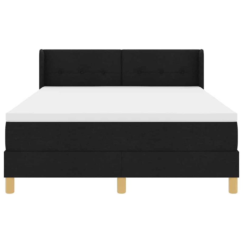 Casa si Gradina - Mobilier - Paturi si accesorii - Paturi - Pat cu arcuri cu headboard Manual Negru 160 x 200 cm Tapiterie - Infinity.ro