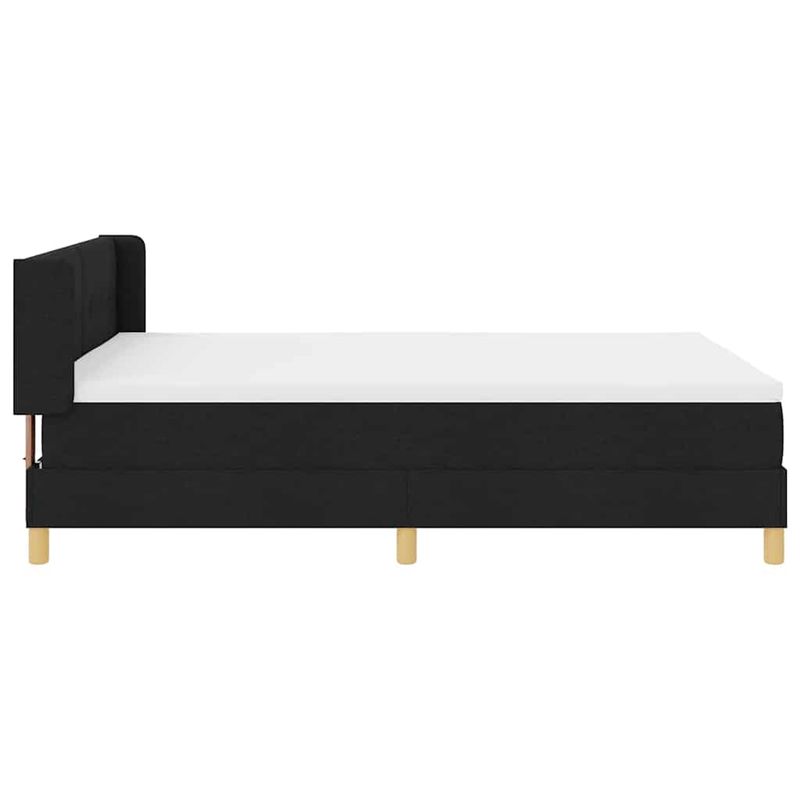 Casa si Gradina - Mobilier - Paturi si accesorii - Paturi - Pat cu arcuri cu headboard Manual Negru 160 x 200 cm Tapiterie - Infinity.ro