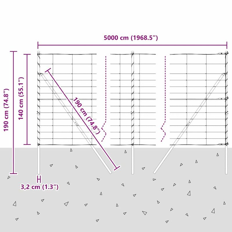Casa si Gradina - Gradina si terasa - Garduri, panouri si accesorii - Gard de camp 1.4x50 m din otel galvanizat - Infinity.ro