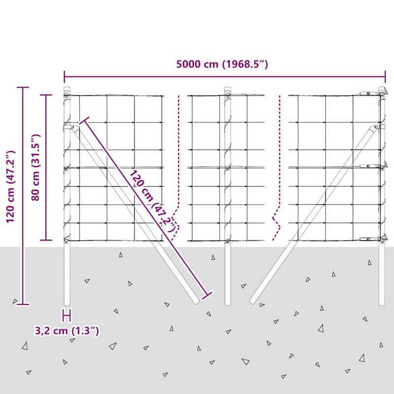 Casa si Gradina - Gradina si terasa - Garduri, panouri si accesorii - Gard de camp 0.8x50 m din otel galvanizat - Infinity.ro