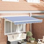 Casa si Gradina - Gradina si terasa - Umbrele si pavilioane - Pavilioane - Cortina Retractabila Manual Albastru si Alb 250x200 cm - Infinity.ro