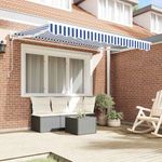 Casa si Gradina - Gradina si terasa - Umbrele si pavilioane - Pavilioane - Cortina Retractabila Manual Albastru si Alb 250x200 cm - Infinity.ro