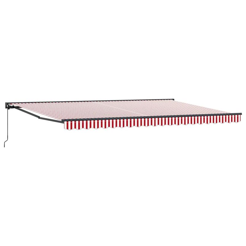 Casa si Gradina - Gradina si terasa - Umbrele si pavilioane - Pavilioane - Cortina Retractabila Manual Stripe Rosu si Alb 500x300 cm - Infinity.ro