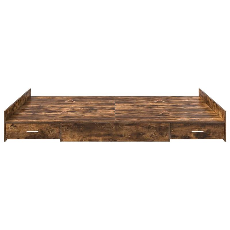 Casa si Gradina - Mobilier - Paturi si accesorii - Paturi - Cadru de pat cu depozitare cu sertar Stejar afumat 140 x 190 cm - Infinity.ro