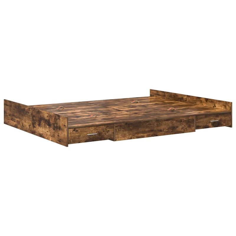 Casa si Gradina - Mobilier - Paturi si accesorii - Paturi - Cadru de pat cu depozitare cu sertar Stejar afumat 140 x 190 cm - Infinity.ro