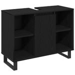 Casa si Gradina - Mobilier - Seturi de mobilier - Seturi baie - Set Mobilier Baie  3 piese Stejar Negru Lemn Prelucrat - Infinity.ro