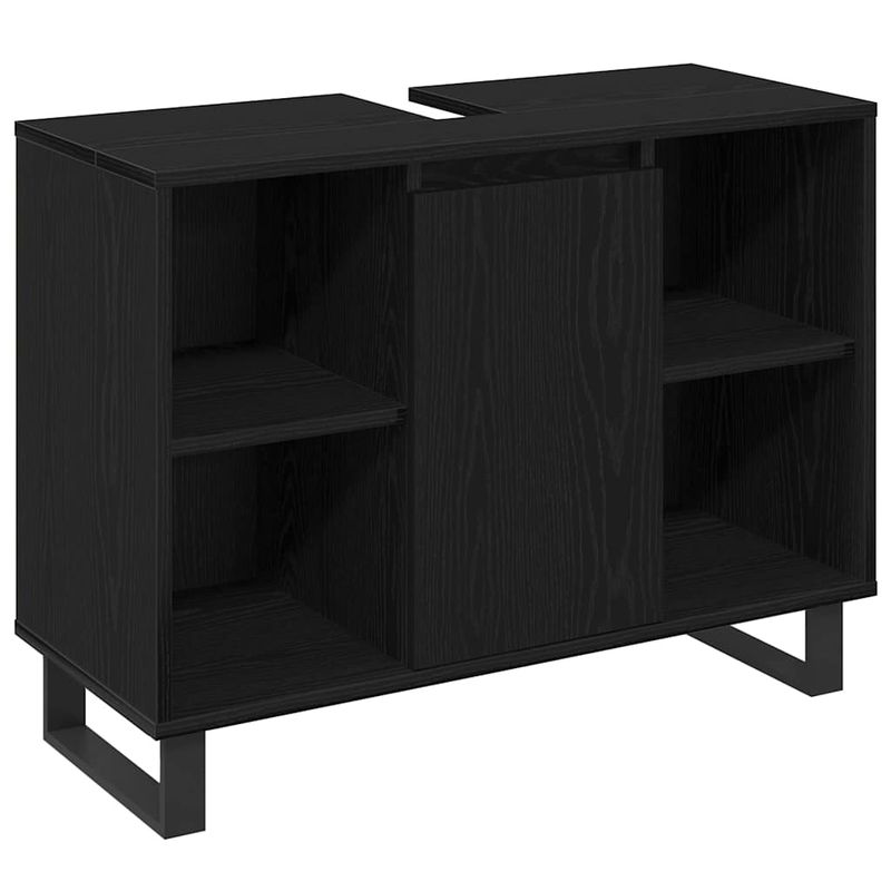 Casa si Gradina - Mobilier - Seturi de mobilier - Seturi baie - Set Mobilier Baie  3 piese Stejar Negru Lemn Prelucrat - Infinity.ro