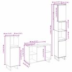 Casa si Gradina - Mobilier - Seturi de mobilier - Seturi baie - Set Mobilier Baie  3 piese Stejar Negru Lemn Prelucrat - Infinity.ro