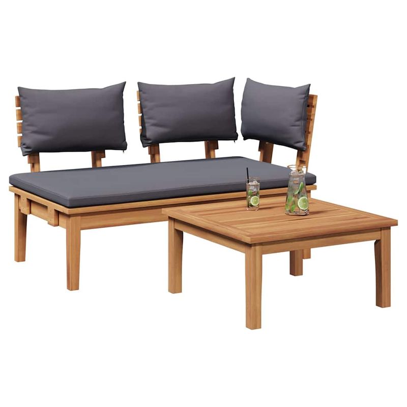 Casa si Gradina - Gradina si terasa - Mobilier exterior - Canapele si fotolii gradina - Set de banca de gradina din lemn masiv de acacia - Infinity.ro