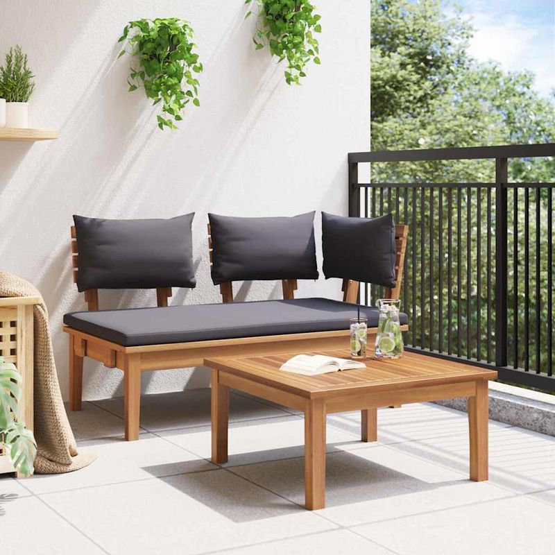 Casa si Gradina - Gradina si terasa - Mobilier exterior - Canapele si fotolii gradina - Set de banca de gradina din lemn masiv de acacia - Infinity.ro