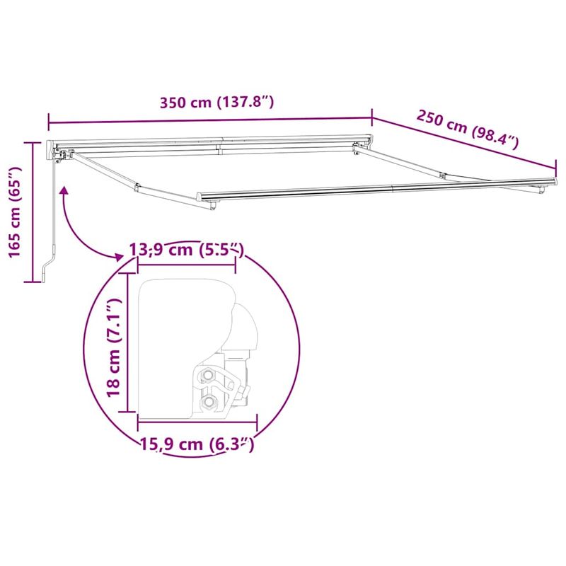 Casa si Gradina - Gradina si terasa - Umbrele si pavilioane - Pavilioane - Cortina Retractabila Manual Verde si alb 350x250 cm - Infinity.ro