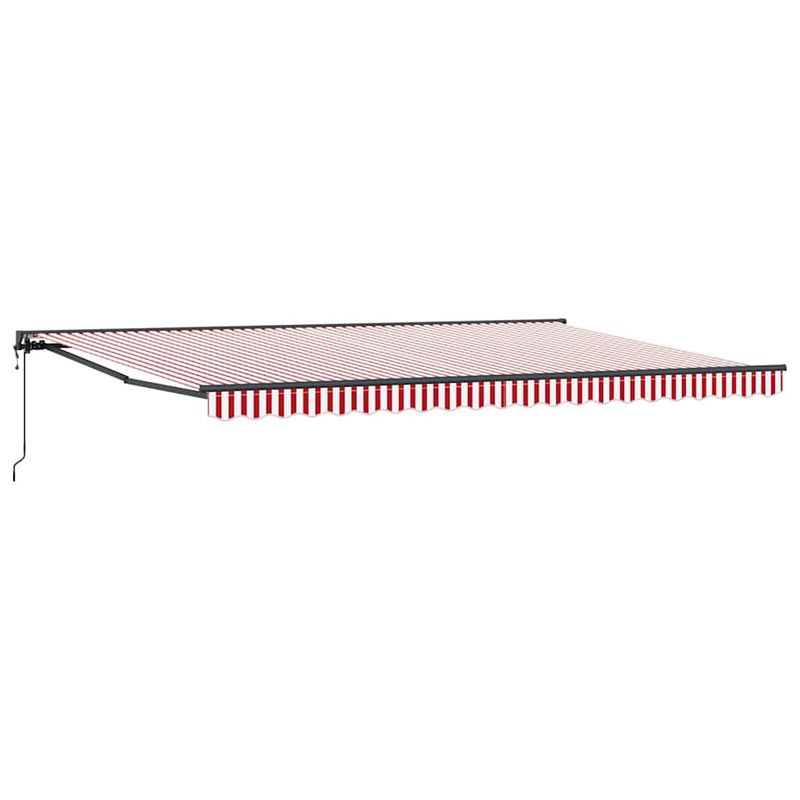 Casa si Gradina - Gradina si terasa - Umbrele si pavilioane - Pavilioane - Cortina Retractabila Manual Stripe Rosu si Alb 500x300 cm - Infinity.ro