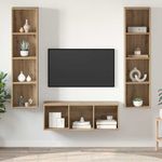Casa si Gradina - Mobilier - Seturi de mobilier - Seturi living - Set dulap TV cu raft 3 pcs stejar artizanal 37 x 37 x 142.5 cm - Infinity.ro