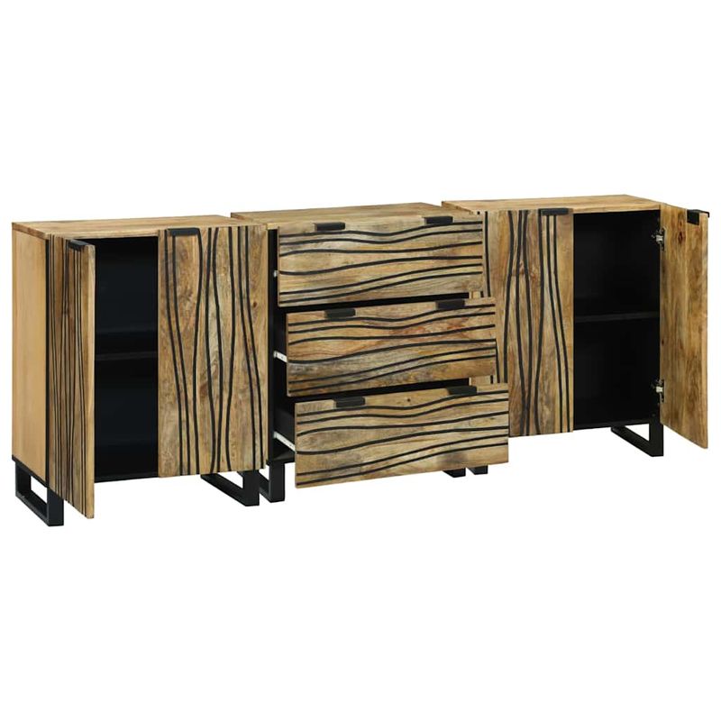 Casa si Gradina - Mobilier - Dulapuri si sifoniere - Dulapuri - Set de mobilier pentru baie 3 pcs Maro Mediu Lemn masiv - Infinity.ro