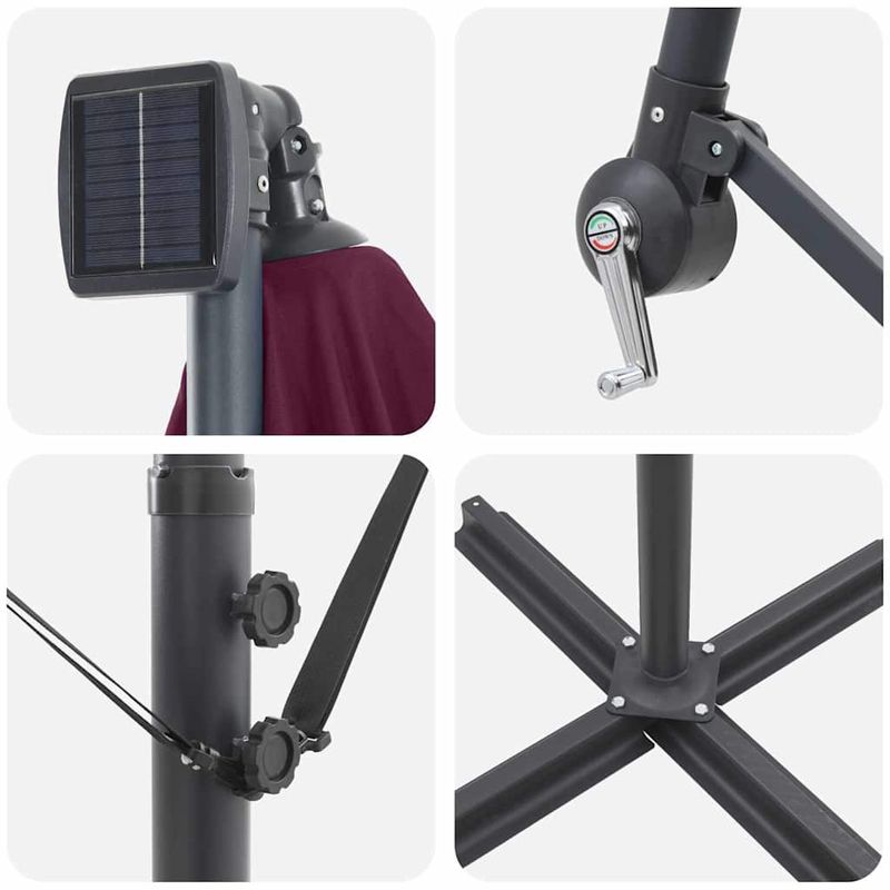 Casa si Gradina - Gradina si terasa - Umbrele si pavilioane - Umbrele - Parasol banana cu brate Rosu bordo 249 x 249 x 250 cm - Infinity.ro