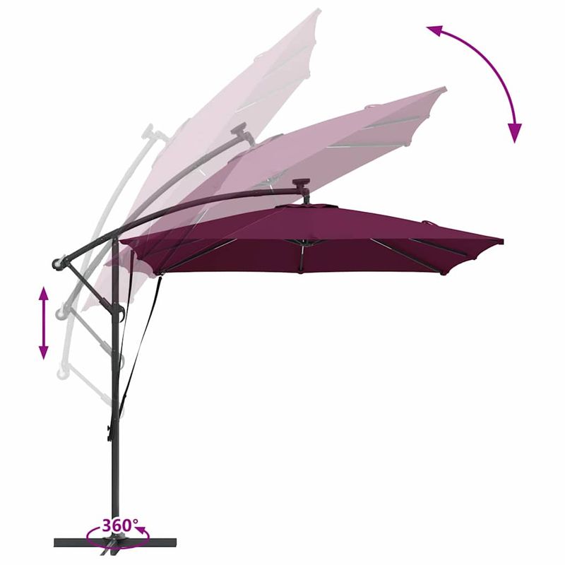 Casa si Gradina - Gradina si terasa - Umbrele si pavilioane - Umbrele - Parasol banana cu brate Rosu bordo 249 x 249 x 250 cm - Infinity.ro