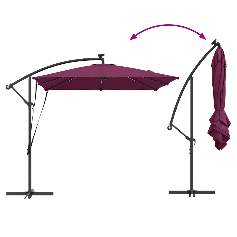 Casa si Gradina - Gradina si terasa - Umbrele si pavilioane - Umbrele - Parasol banana cu brate Rosu bordo 249 x 249 x 250 cm - Infinity.ro