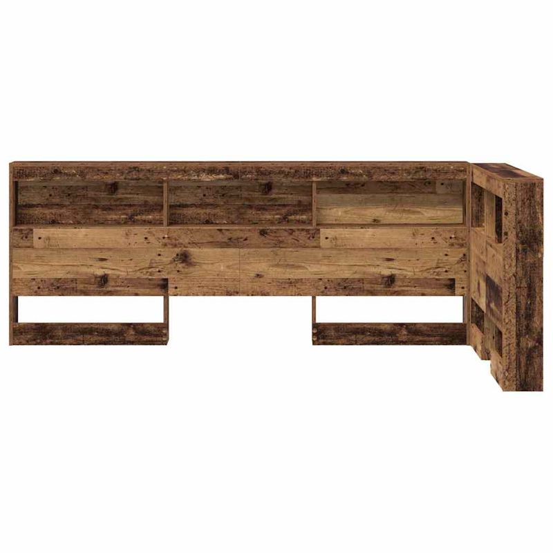 Casa si Gradina - Mobilier - Paturi si accesorii - Accesorii paturi - Tablie de pat cu LED, gri inchis, 183x16x118/128 cm, textil - Infinity.ro