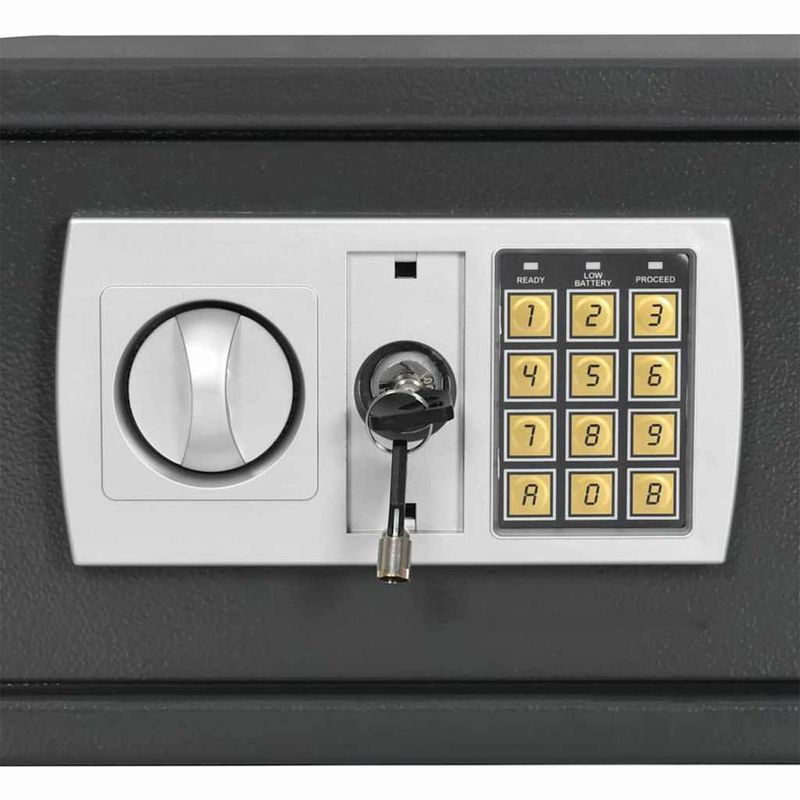 Casa si Gradina - Constructii - Depozitare, transport si protectie - Seifuri si casete de valori - Seif electronic digital gri inchis 42x37x20 cm otel - Infinity.ro