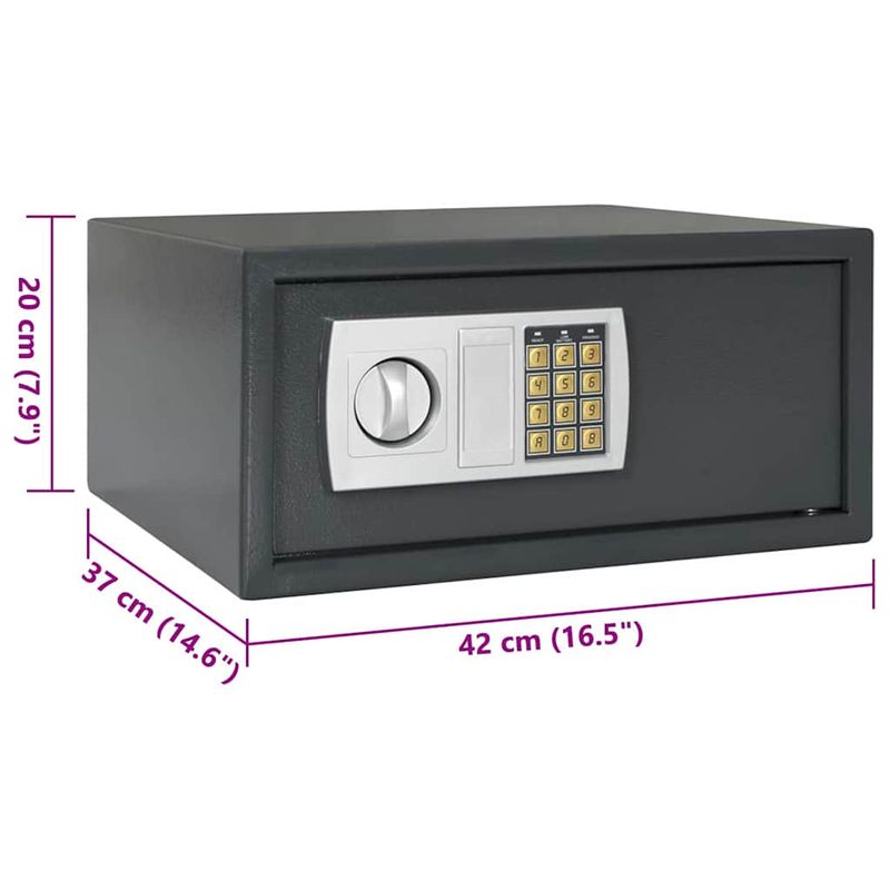 Casa si Gradina - Constructii - Depozitare, transport si protectie - Seifuri si casete de valori - Seif electronic digital gri inchis 42x37x20 cm otel - Infinity.ro