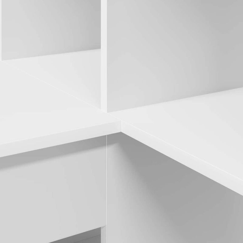 Casa si Gradina - Mobilier - Mese si birouri - Birouri - Birou de colt cu raft Alb Standard Lemn stratificat si MDF - Infinity.ro