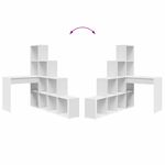 Casa si Gradina - Mobilier - Mese si birouri - Birouri - Birou de colt cu raft Alb Standard Lemn stratificat si MDF - Infinity.ro