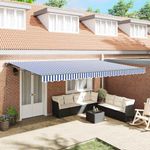 Casa si Gradina - Gradina si terasa - Umbrele si pavilioane - Pavilioane - Cortina Retractabila Manual Albastru si Alb 500x300 cm - Infinity.ro