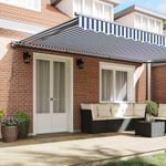 Casa si Gradina - Gradina si terasa - Umbrele si pavilioane - Pavilioane - Cortina Retractabila Manual Albastru si Alb 500x300 cm - Infinity.ro