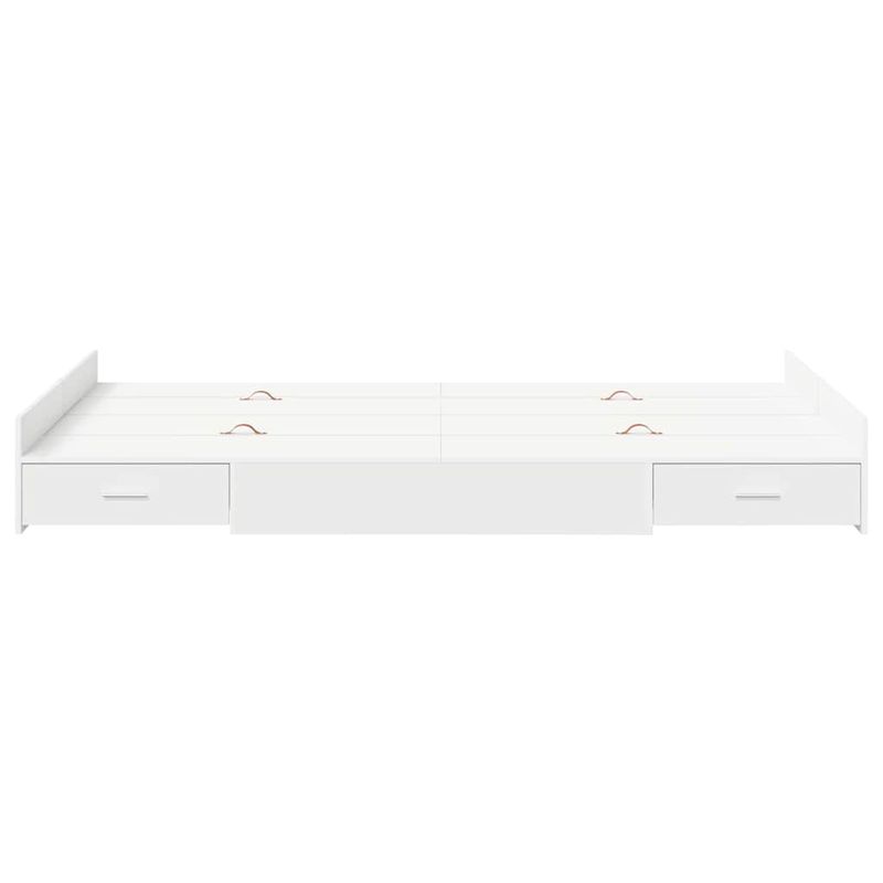 Casa si Gradina - Mobilier - Paturi si accesorii - Paturi - Cadru de pat cu depozitare cu sertar cu headboard cu depozitare Alb 120 x 200 cm Lemn - Infinity.ro