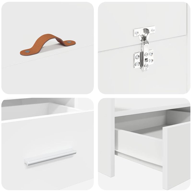 Casa si Gradina - Mobilier - Paturi si accesorii - Paturi - Cadru de pat cu depozitare cu sertar cu headboard cu depozitare Alb 120 x 200 cm Lemn - Infinity.ro