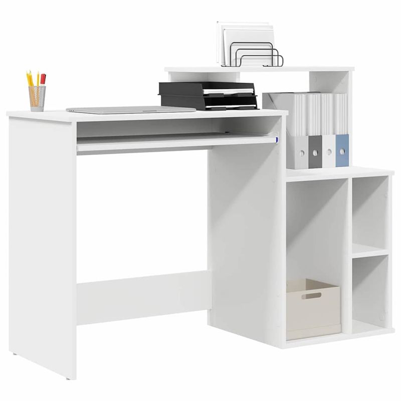 Casa si Gradina - Mobilier - Mese si birouri - Birouri - Birou cu stocare Alb 120.5x44x88.5 cm Lemn artificial - Infinity.ro